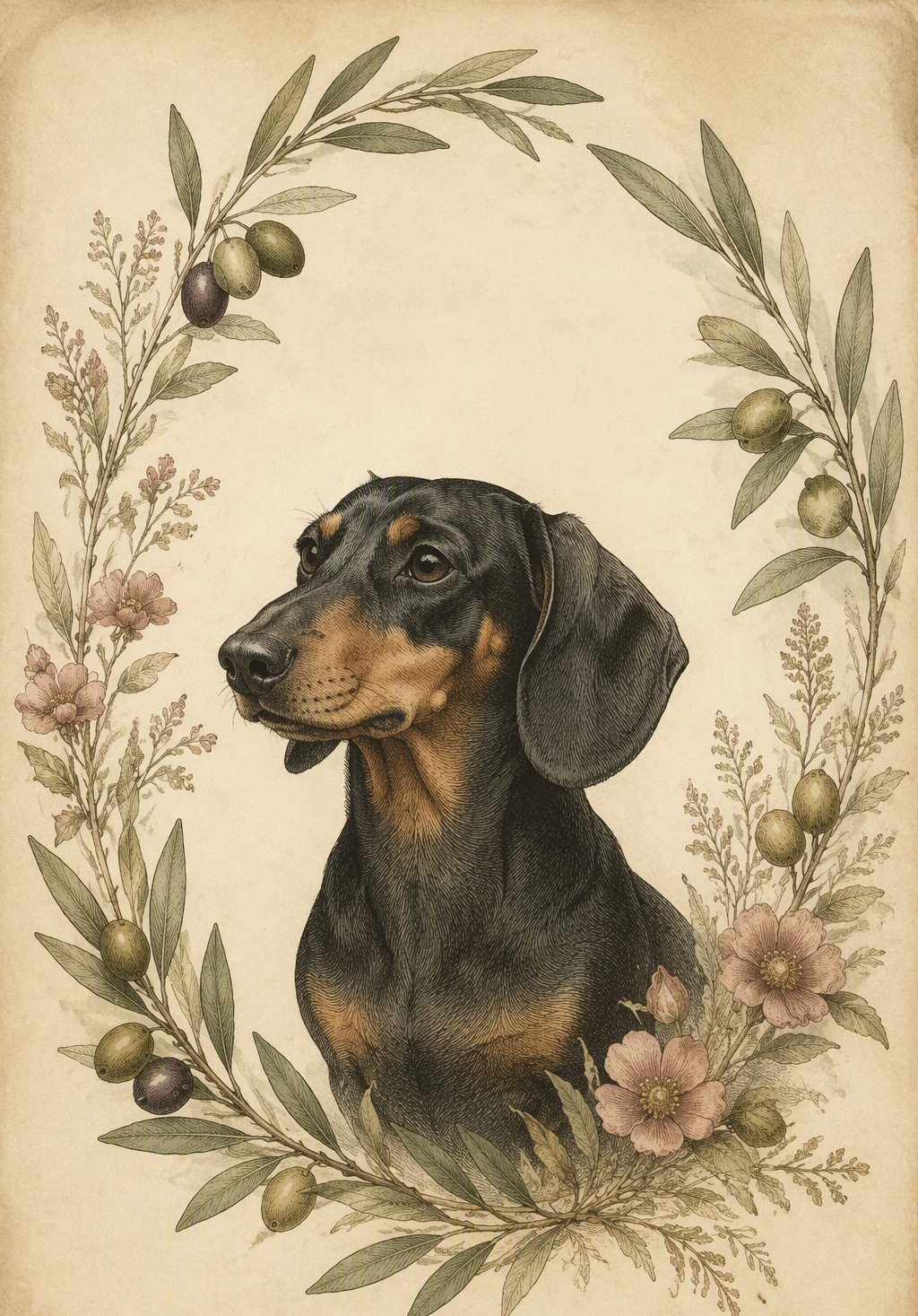 Vintage Herbarium Pets — 6-Piece Botanical Gallery Wall Set (Instant Download)