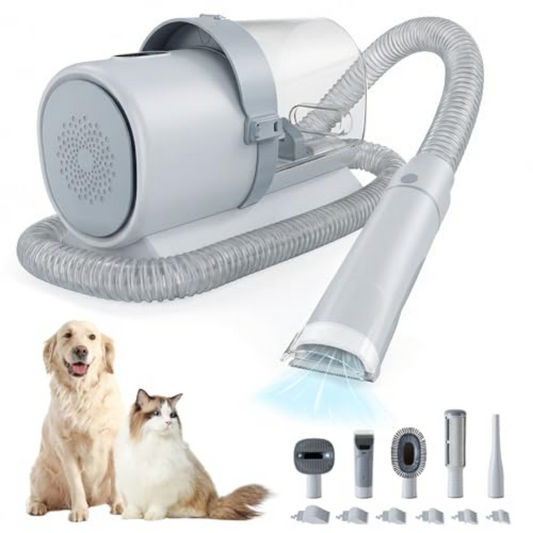 Leevar cordless dog grooming clippers with 2.5L clear vacuum canister