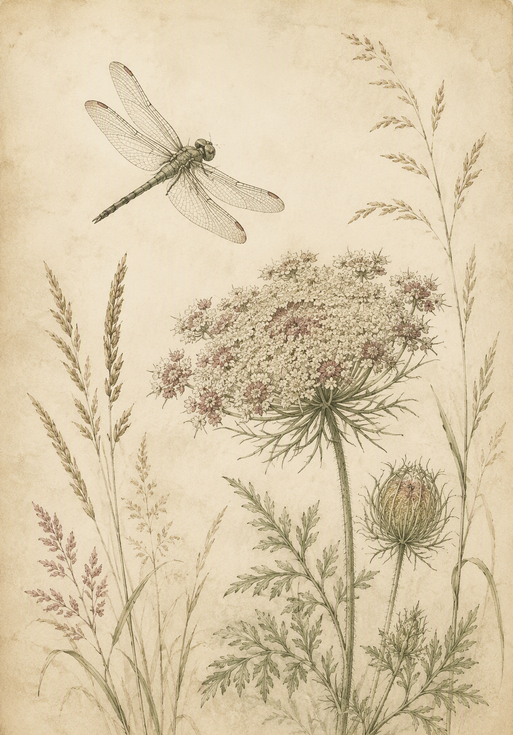 Vintage Herbarium Pets — 6-Piece Botanical Gallery Wall Set (Instant Download)