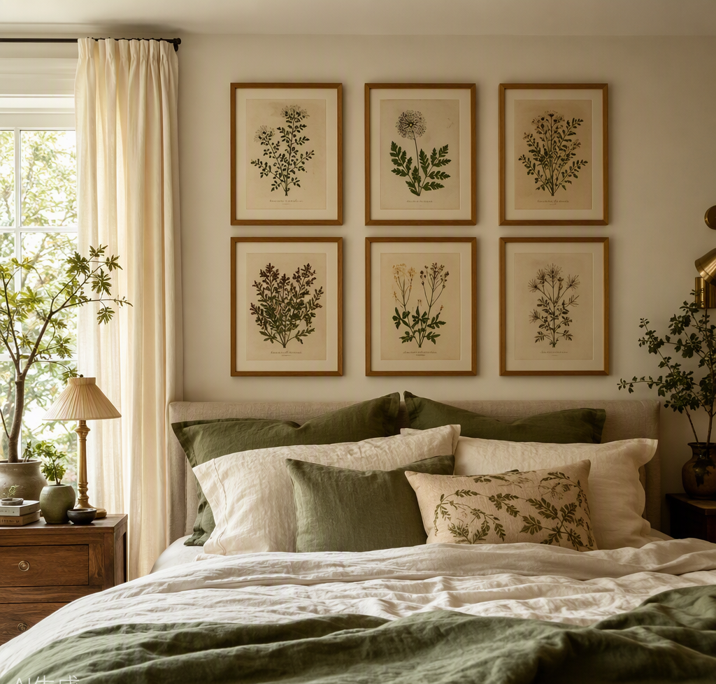 Vintage Herbarium Pets — 6-Piece Botanical Gallery Wall Set (Instant Download)