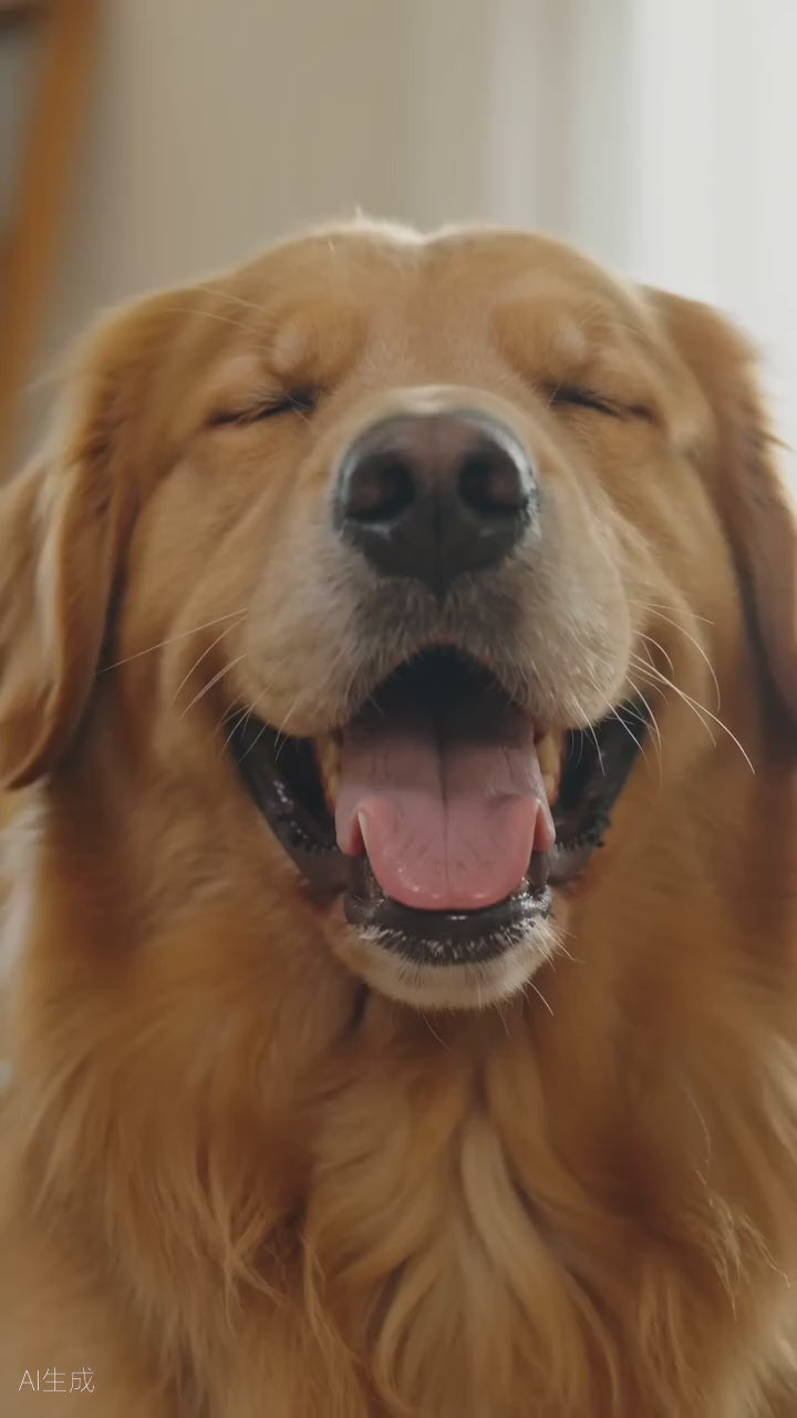 Sample AI video ad — deshedding brush (golden retriever)