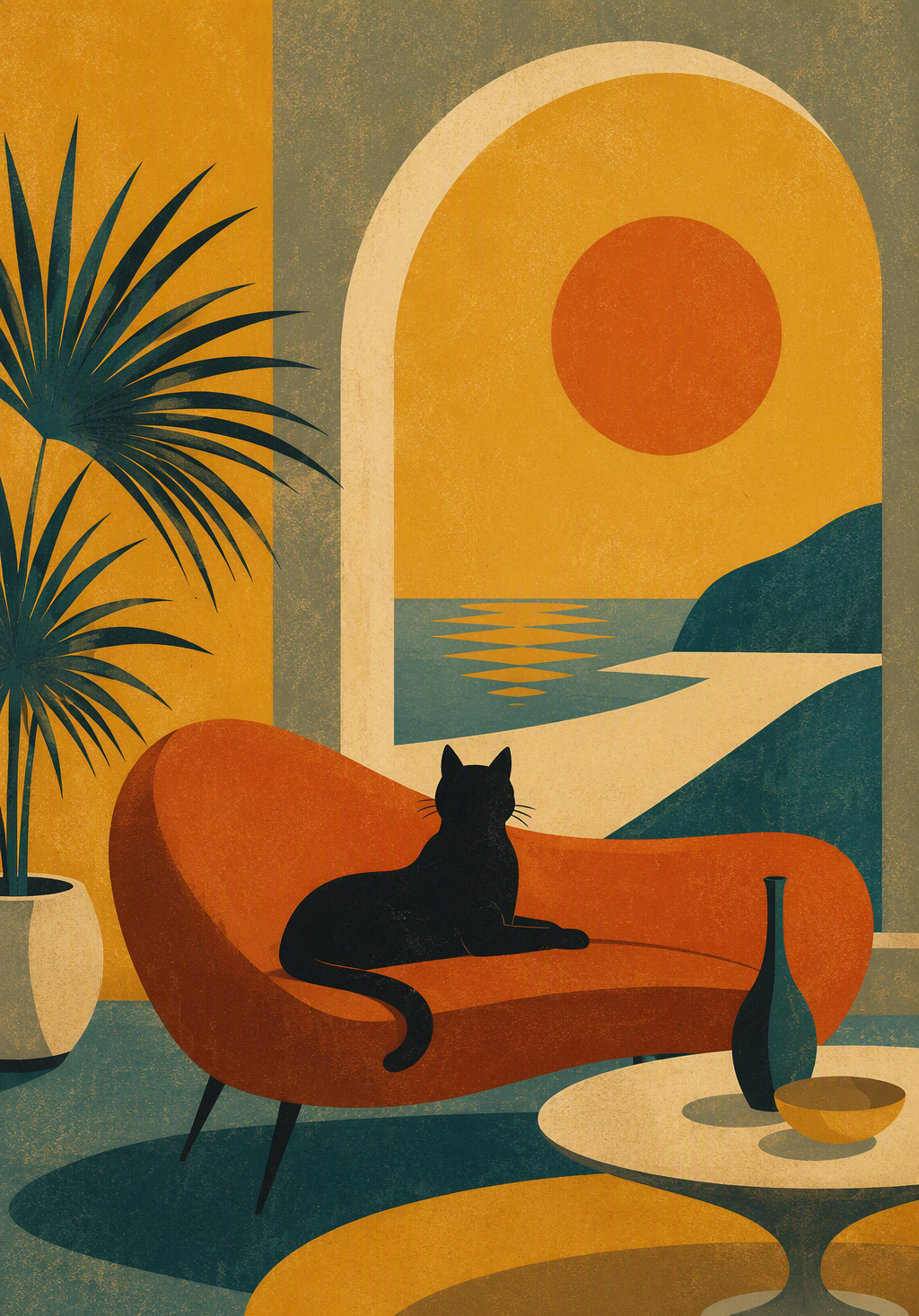 Retro Park Pets — 6-Piece Mid-Century Travel Poster Set (Instant Download)