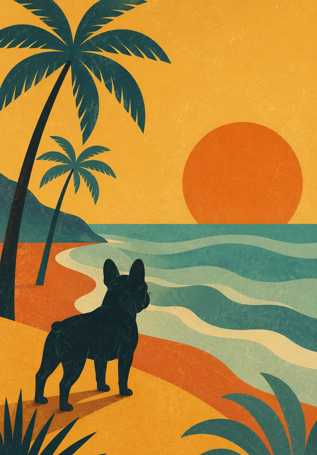 Retro Park Pets — 6-Piece Mid-Century Travel Poster Set (Instant Download)