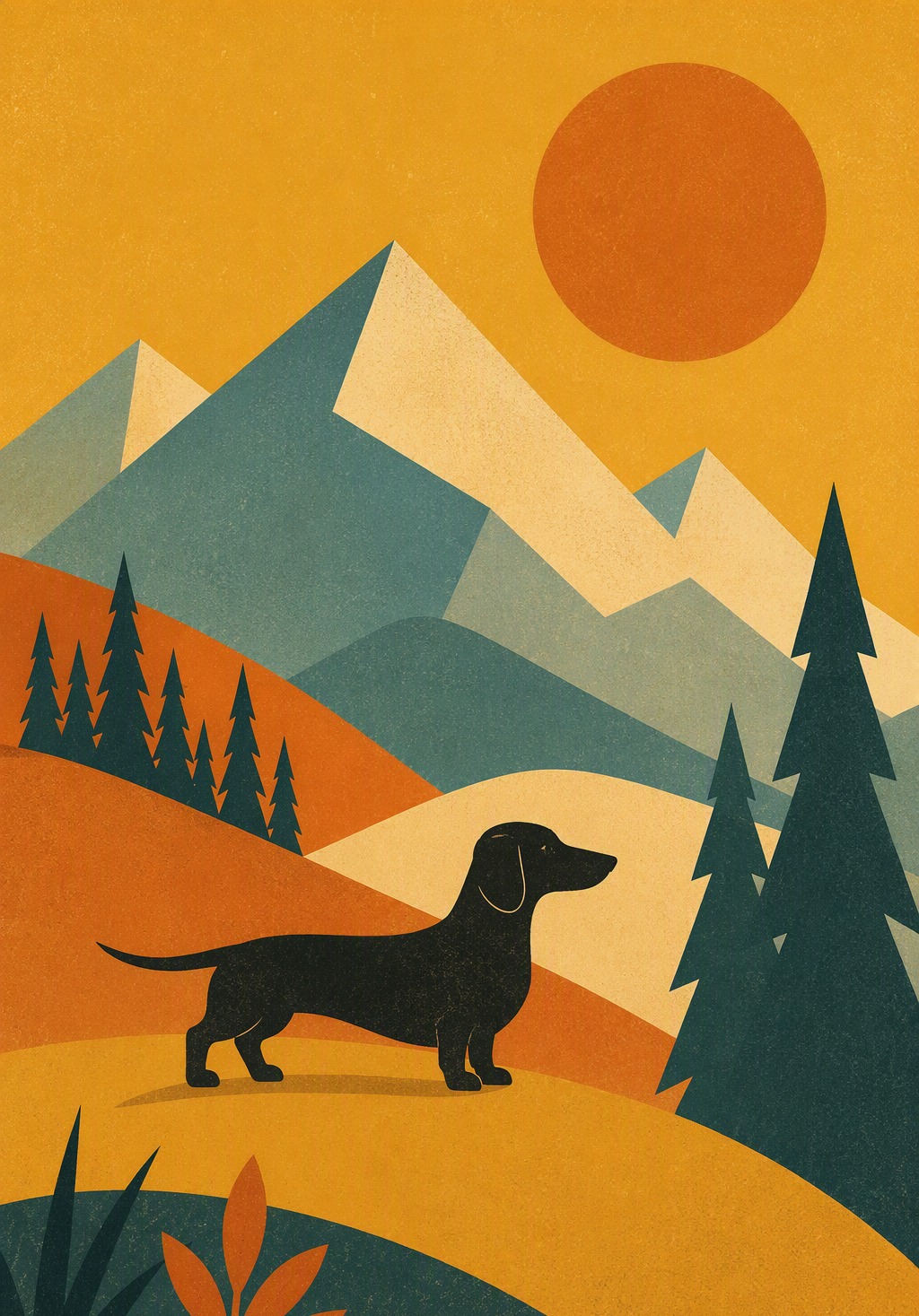 Retro Park Pets — 6-Piece Mid-Century Travel Poster Set (Instant Download)