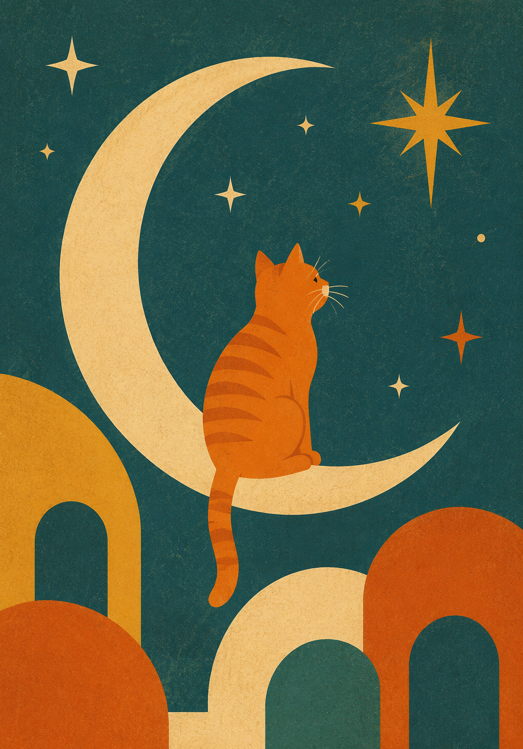 Retro Park Pets — 6-Piece Mid-Century Travel Poster Set (Instant Download)